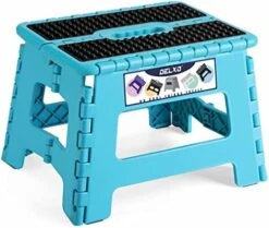 Delxo 16” Folding Step Stool In Black,1 Pack Premium Heavy Duty Foldable Stool For Adults,Portable Collapsible Plastic Step Stool,Non Slip Folding Stools For Kitchen Bathroom Bedroom Up To 400LBS -Safavieh Furniture 416tPm9nsGL. AC