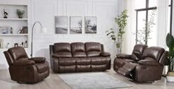 Betsy Furniture 2PC Bonded Leather Recliner Set Living Room Set, Sofa, Loveseat 8018 (Brown, Living Room Set 3+2) -Safavieh Furniture 416xS7XIjpL. AC