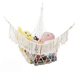 INOOMP Yoga Ball Stand Children Toys Stuffed Animals Net Craft Toys Stuffed Animals For Kids Hammock Stuffed Toy Organizer Stuffed Animals Organizer Net Household Toy Basket White -Safavieh Furniture 417MUFEBM6L