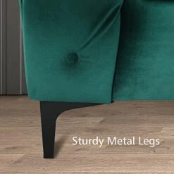 ORRD L-Shape Sectional Sofa, Velvet Tufted Chesterfield Couch Large Sofa Living Room Set With Chaise Lounge And Scrolled Arm For Living Room Home Furniture (Green) -Safavieh Furniture 417NFPMOsBL