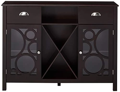 Kings Brand Jamestown Wood Buffet Server Storage Sideboard Wine Cabinet, Cherry 2 Kings Brand Jamestown Wood Buffet Server Storage Sideboard Wine Cabinet, Cherry - Image 2