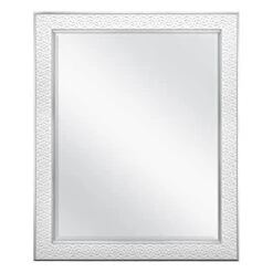 MCS Nordic Blossom Large Wall Mirror, Modern Rectangle Mirror Home Decor For Living Room, Bedroom, Or Bathroom, 27 By 33 Inch, White