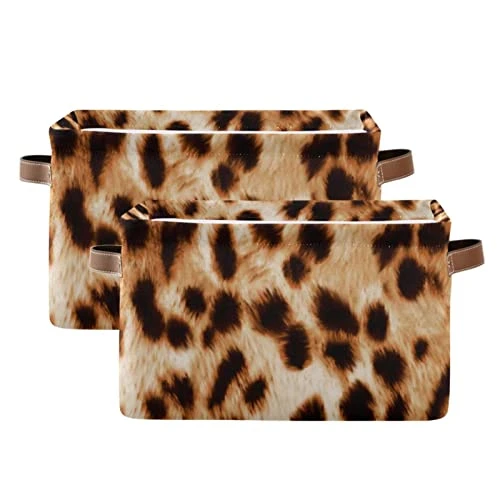 Beautiful Watercolor Leopard Spotted Rectangle Storage Organizer Canvas Collapsible Box Chest Organizer For Edroom Closet Kid's Toys Laundry 2 Pieces 1 Beautiful Watercolor Leopard Spotted Rectangle Storage Organizer Canvas Collapsible Box Chest Organizer For Edroom Closet Kid's Toys Laundry 2 Pieces