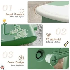 Benarita Kids Drawing Table And Chair Set With Watercolor Pen And Blackboard Eraser Activity Table With Storage Shelf Toddler Furniture Set For Drawing Reading Indoor Gift For Boys Girls Green -Safavieh Furniture 417evShbpyL