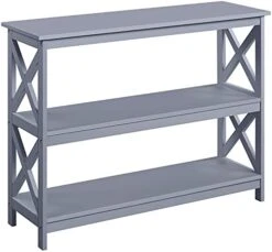 Topeakmart 42 Inch Long Console Sofa Table X Design Narrow Entryway Hallway Table W/ 3 Storage Shelves For Living Room, White -Safavieh Furniture 417gGjHdhUL. AC