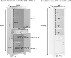 Crosley Furniture KF33006WH Tara 3-Piece Pantry Set With Pantry And 2 Linen Cabinets, Distressed White 11 Crosley Furniture KF33006WH Tara 3-Piece Pantry Set With Pantry And 2 Linen Cabinets, Distressed White -Safavieh Furniture 417jIs8ZPyL