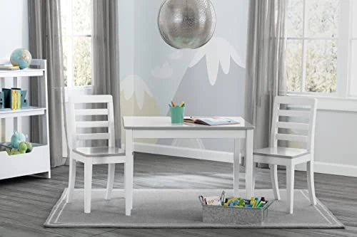 Delta Children Gateway Table And 2 Chairs Set - Greenguard Gold Certified, Bianca White/Grey 2 Delta Children Gateway Table And 2 Chairs Set - Greenguard Gold Certified, Bianca White/Grey - Image 2