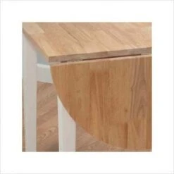 Target Marketing Systems Tiffany Two-Toned Single Drop Leaf Dining Table For Small Spaces, And Apartments, Made Of Solid Rubberwood, Expands From 30" To 43", Pure White/Natural -Safavieh Furniture 418BmLSimgL