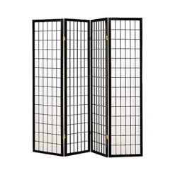 4-Panel Folding Screen Black And White 4624