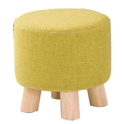 Upholstered Footstool Cloth Shoe Bench Washable Design Multipurpose Home Sofa Stool High Load-Bearing 31x31x31cm (Color : Green)