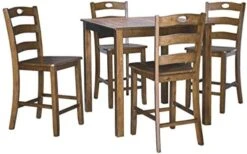 Signature Design By Ashley Bennox 5 Piece Counter Height Dining Set, Includes Table & 4 Barstools, Brown 11 Signature Design By Ashley Bennox 5 Piece Counter Height Dining Set, Includes Table & 4 Barstools, Brown -Safavieh Furniture 418OZwCsASL. AC