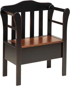 Peaceful Classics Bench With Storage - Small Wooden Storage Bench For Entryway, Hallway, Mudroom, Farmhouse, Bedroom, & Living Room, Amish Handmade Furniture Storage Organizer, Mocha -Safavieh Furniture 418PDjEuaL. AC