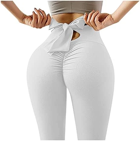 MatureGirl With Bowknot Fitness Women Running Pant Yoga Color Fashion Elastic Leggings Yoga Pants Womens Jogging Shorts (Green A, S) 14 MatureGirl With Bowknot Fitness Women Running Pant Yoga Color Fashion Elastic Leggings Yoga Pants Womens Jogging Shorts (Green A, S) - Image 14