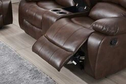 Betsy Furniture 2PC Bonded Leather Recliner Set Living Room Set, Sofa, Loveseat 8018 (Brown, Living Room Set 3+2) -Safavieh Furniture 418mKzafEsL