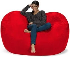 Chill Sack Bean Bag Chair Cover, 7-5-feet, Ultrafur - Charcoal -Safavieh Furniture 418yPlbpQVL. AC