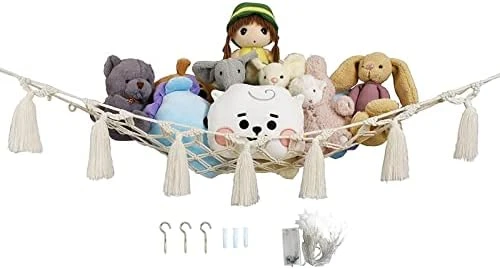 Wallfire Toy Hammock For Stuffed Animals, Bedroom Hanging Corner Net With LED Light Plush Toy Net Hammock Stuffed Animal Net Hammock 6 Wallfire Toy Hammock For Stuffed Animals, Bedroom Hanging Corner Net With LED Light Plush Toy Net Hammock Stuffed Animal Net Hammock - Image 6