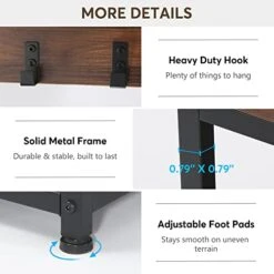 Tribesigns Coat Rack Shoe Bench Set, Hall Tree With Shoe Bench, Rustic Shoe Storage Bench With Flip Drawer, Storage Cubbies, 7 Hooks For Entryway, Hallway, White/Rustic Brown -Safavieh Furniture 419EVUcKV1L