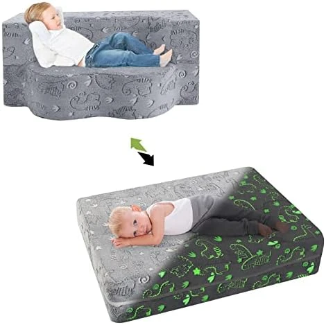 MeMoreCool Kids Couch For Playroom, Toddler Couch Fold Out, Glow In The Dark Toddler Sofa, Dinosaur Toddler Sofa For Girls And Boys, Kids Chair For Bedroom Lounge, Kids Couch And Sofa 5 MeMoreCool Kids Couch For Playroom, Toddler Couch Fold Out, Glow In The Dark Toddler Sofa, Dinosaur Toddler Sofa For Girls And Boys, Kids Chair For Bedroom Lounge, Kids Couch And Sofa - Image 5
