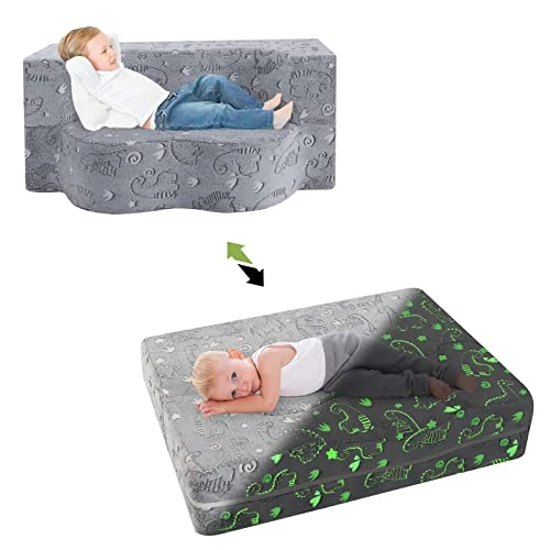 MeMoreCool Kids Couch For Playroom, Toddler Couch Fold Out, Glow In The Dark Toddler Sofa, Dinosaur Toddler Sofa For Girls And Boys, Kids Chair For Bedroom Lounge, Kids Couch And Sofa 1 MeMoreCool Kids Couch For Playroom, Toddler Couch Fold Out, Glow In The Dark Toddler Sofa, Dinosaur Toddler Sofa For Girls And Boys, Kids Chair For Bedroom Lounge, Kids Couch And Sofa
