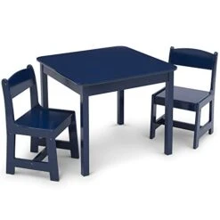 Delta Children MySize Kids Wood Table And Chair Set (2 Chairs Included) - Ideal For Arts & Crafts, Snack Time, Homeschooling, Homework & More - Greenguard Gold Certified, Deep Blue