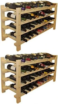 DisplayGifts Wine Rack Stackable Storage Stand, Solid Wood Display Shelves (80 Bottle Capacity) WN40-Q2 -Safavieh Furniture 419NrRIc2wL. AC