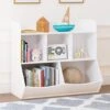 UTEX Toy Storage Organizer With Bookcase, Kid’s Multi Shelf Cubby For Books,Toys, Storage Organizer For Boys,Girls Play Room/Bedroom-White