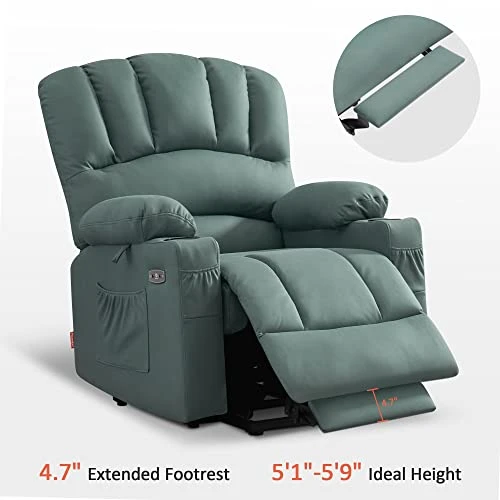 MCombo Electric Power Lift Recliner Chair Sofa With Massage And Heat For Elderly, Extended Footrest, Hand Remote Control, Cup Holders, USB Ports, 2 Side Pockets, Fabric 7095 3 MCombo Electric Power Lift Recliner Chair Sofa With Massage And Heat For Elderly, Extended Footrest, Hand Remote Control, Cup Holders, USB Ports, 2 Side Pockets, Fabric 7095 - Image 3