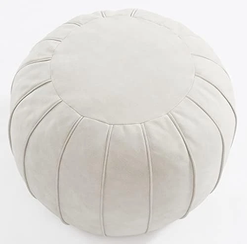 C COMFORTLAND Unstuffed Faux Leather Ottoman Pouf, Round Foot Rest Poof Ottomans, Floor Foot Stool Poufs, Bean Bag Chair Cover With Storage For Living Room, Bedroom, Or Wedding Gifts Orange 15 C COMFORTLAND Unstuffed Faux Leather Ottoman Pouf, Round Foot Rest Poof Ottomans, Floor Foot Stool Poufs, Bean Bag Chair Cover With Storage For Living Room, Bedroom, Or Wedding Gifts Orange - Image 15