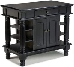 Homestyles Americana Black Kitchen Island With Open Shelving By Home Styles -Safavieh Furniture 419eDtkH9JL. AC