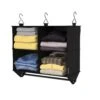 ClosetMaid 4-Shelf Fabric Hanging Closet Organizer With Garment Rod For Shirts, Sweaters, Pants, Hats, Shoes, Purses With Charcoal Black Finish