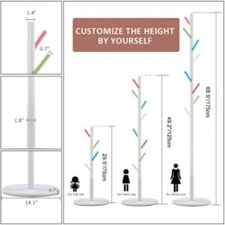 Vicllax Coat Rack Stand 8 Hooks Wood Clothes Rack Stand Hanger Free Standing Hall Tree (Colorful) -Safavieh Furniture 419rhViOm6L