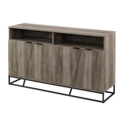 Walker Edison Angled Door Cabinet-Sideboard-Buffet With Open Shelf Storage, 58, Grey Wash -Safavieh Furniture 419zUuzjP3L