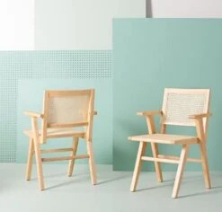 Safavieh Couture Home Collection Hattie Black/Natural French Cane Living Room Dining Arm Chair (Set Of 2) SFV4115A-SET2 -Safavieh Furniture 41A8be IEwL. AC