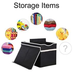 VICTOR'S Large Toy Box Chest With Lid, Collapsible Sturdy Toy Storage Organizer Boxes Bins Baskets For Kids, Boys, Girls, Nursery, Playroom, 26.8"x13.8" X16" (Black) -Safavieh Furniture 41A8kpNx3ZL