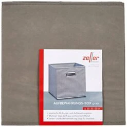 Storage Box, Microfiber, Grey, 32 X 32 X 32 Cm