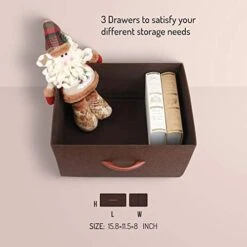 ROMOON Nightstand Chest With 3 Fabric Drawers, Bedside Furniture, Lightweight Accent Table, Storage Drawer Unit With Wood Top Fabric Bins For Bedroom, Hallway, Entryway, Closets,Nursery-Espresso 10 ROMOON Nightstand Chest With 3 Fabric Drawers, Bedside Furniture, Lightweight Accent Table, Storage Drawer Unit With Wood Top Fabric Bins For Bedroom, Hallway, Entryway, Closets,Nursery-Espresso -Safavieh Furniture 41AGLsWaTrL