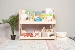 Woodandhearts Montessori Toddler Bookshelf For Storage - Shelf For Kids - Wooden Furniture For Nursery - Toy Organizers And Storage - Kids Bookshelf And Bookcase For Playroom (Annie)