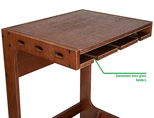 Mind Reader Floating Wine Rack, Wooden Storage Rack For 6 Bottles And 12 Stemmed Glasses, Natural Style Decor, Ideal For Home, Kitchen, Bar, Den, Brown 4 Mind Reader Floating Wine Rack, Wooden Storage Rack For 6 Bottles And 12 Stemmed Glasses, Natural Style Decor, Ideal For Home, Kitchen, Bar, Den, Brown - Image 4