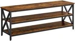 VASAGLE TV Stand For Up To 65-Inch Televisions, 57.9 X 15.7 X 19.7, Rustic Brown & End Table, Side Table With Storage, 15.7 X 15.7 X 23.6 Inch, Rustic Brown And Black ULET278B01V1 -Safavieh Furniture 41ATCpKazL. AC