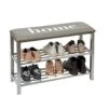 LOVE !T STORE !T 670896 Shoe Rack, 80x30x48cm, Home-Light Grey/Silver