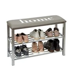 LOVE !T STORE !T 670896 Shoe Rack, 80x30x48cm, Home-Light Grey/Silver