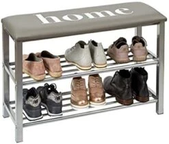 LOVE !T STORE !T 670896 Shoe Rack, 80x30x48cm, Home-Light Grey/Silver -Safavieh Furniture 41AW5zKQHqL. AC