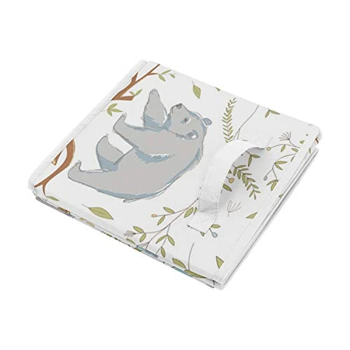Sweet Jojo Designs Woodland Animal Toile Boy Or Girl Small Fabric Toy Bin Storage Box Chest For Baby Nursery Or Kids Room - Grey, Green And Brown Bear Deer Fox 3 Sweet Jojo Designs Woodland Animal Toile Boy Or Girl Small Fabric Toy Bin Storage Box Chest For Baby Nursery Or Kids Room - Grey, Green And Brown Bear Deer Fox - Image 3