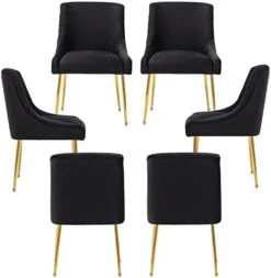ZHENGHAO Velvet Dining Chairs Set Of 6, Modern Accent Kitchen Chairs With Gold Legs Upholstered Guest Chairs For Living Room/Kitchen/Restaurant, White -Safavieh Furniture 41AZxNb2sYL. AC