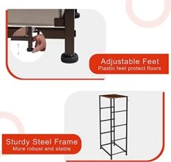 WAYTRIM Dresser Storage Tower, 4 Fabric Organizer Drawers, Wide Chest Of Drawers For Closet Boys & Girls Bedroom, Bedside Furniture, Steel Frame, Wood Top, Fabric Bins, Easy Installation (Camel) -Safavieh Furniture 41AaS1ZkNmL