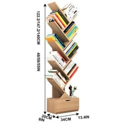Tree Shelf, Tree Shaped Standing Shelf, Vertical Floor-to-ceiling Bookshelves, Space Saving Tree Bookshelves For Living Room Home Office Bookshelves In Office, Living Room ( Color : Wood Color , Size 17 Tree Shelf, Tree Shaped Standing Shelf, Vertical Floor-to-ceiling Bookshelves, Space Saving Tree Bookshelves For Living Room Home Office Bookshelves In Office, Living Room ( Color : Wood Color , Size -Safavieh Furniture 41AcIioQGSL