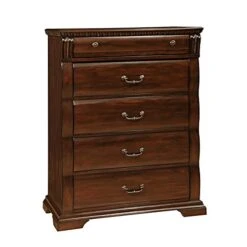 Of America FOA Oulette 3pc Cherry Solid Wood Bedroom Set - King + Nightstand + Chest -Safavieh Furniture 41AwfbaSkpS