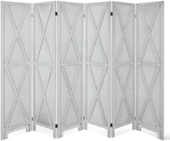 6 Panel Room Divider, Wood Room Divider Temporary Wall, Extra Wide Folding Room Dividers And Privacy Screens, Dividers For Bedroom Studio Apartment Dorm(White) -Safavieh Furniture 41BAcVmoZuL. AC