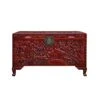 Al Chinese Brown Birds Relief Carving Camphor Trunk Table Acs7525