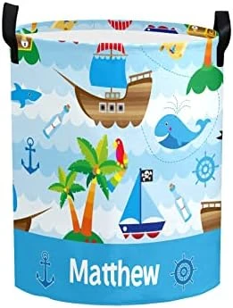 Personalized Laundry Basket Hamper,Cute Ocean Animal,Collapsible Storage Baskets With Handles For Kids Room,Clothes, Nursery Decor 10 Personalized Laundry Basket Hamper,Cute Ocean Animal,Collapsible Storage Baskets With Handles For Kids Room,Clothes, Nursery Decor - Image 10